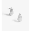 Simply Silver Sterling Silver 925 Polished Ridged Dome Hoop Earrings
