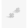 Simply Silver Sterling Silver 925 Cubic Zirconia Clover Large stud Earrings