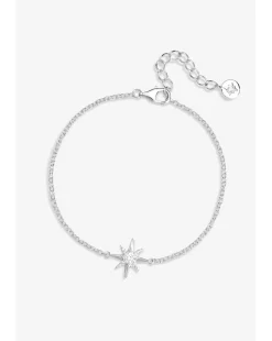 Simply Silver Sterling Silver 925 Cubic Zirconia Star Toggle Bracelet