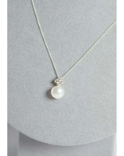 Simply Silver Sterling Silver 925 Clover And Pearl Pendant