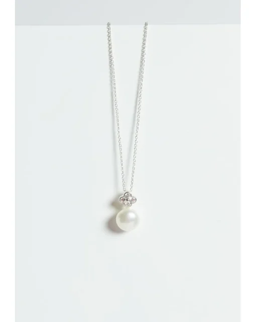 Simply Silver Sterling Silver 925 Clover And Pearl Pendant