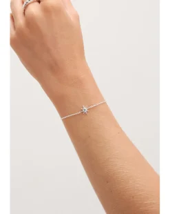 Simply Silver Sterling Silver 925 Cubic Zirconia Star Toggle Bracelet