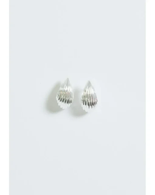 Simply Silver Sterling Silver 925 Polished Ridged Dome Hoop Earrings