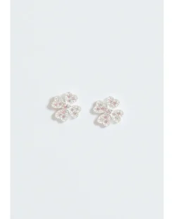 Simply Silver Sterling Silver 925 Cubic Zirconia Clover Large stud Earrings