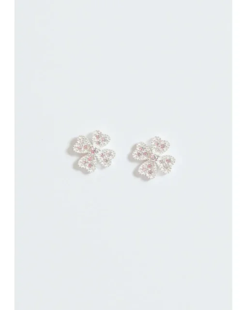 Simply Silver Sterling Silver 925 Cubic Zirconia Clover Large stud Earrings