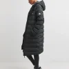 Snowdonia Black Showerproof Long Padded Jacket