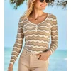 Sosandar Chevron Stripe Square Neck Jumper