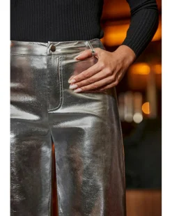 Sosandar Faux Leather Palazzo Trouser