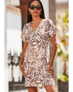 Sosandar Flutter Sleeve Shift Dress