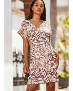Sosandar Flutter Sleeve Shift Dress