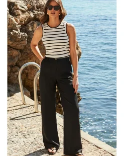 Sosandar Linen Wide Leg Trouser