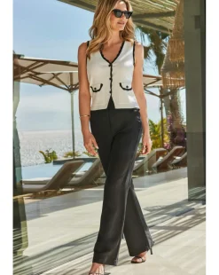 Sosandar Linen Wide Leg Trouser