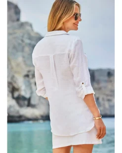 Sosandar Pocket Detail Linen Utility Shirt