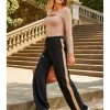 Sosandar Side Stripe Wide Leg Trouser