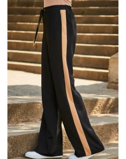 Sosandar Side Stripe Wide Leg Trouser