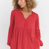 Spun Viscose Smock Top