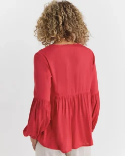 Spun Viscose Smock Top