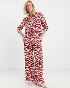 Spun Viscose Wide Leg Trousers