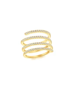 Sterling Silver GP CZ Spirl Ring