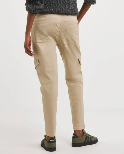 Stone Cotton Tapered Cargo Trouser