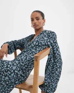 Textured Jersey Front Seam Maxi Dress