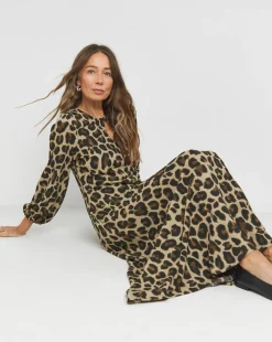 Textured Jersey Keyhole Maxi Dress