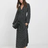 Textured Jersey Tie Detail Maxi Dress