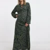 Textured Jersey Tie Detail Maxi Dress