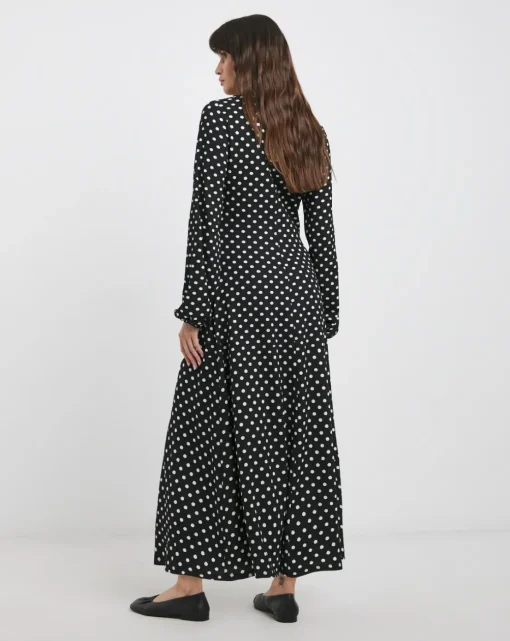 Textured Jersey Tie Detail Maxi Dress