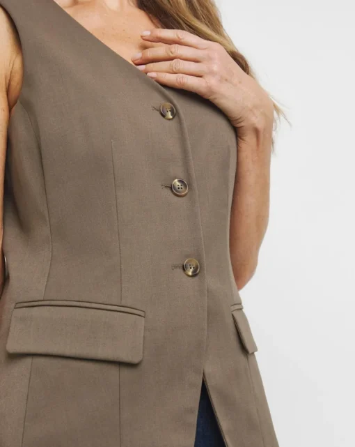Textured Longline Waistcoat