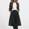 Textured Pleated Wide Leg Trousers