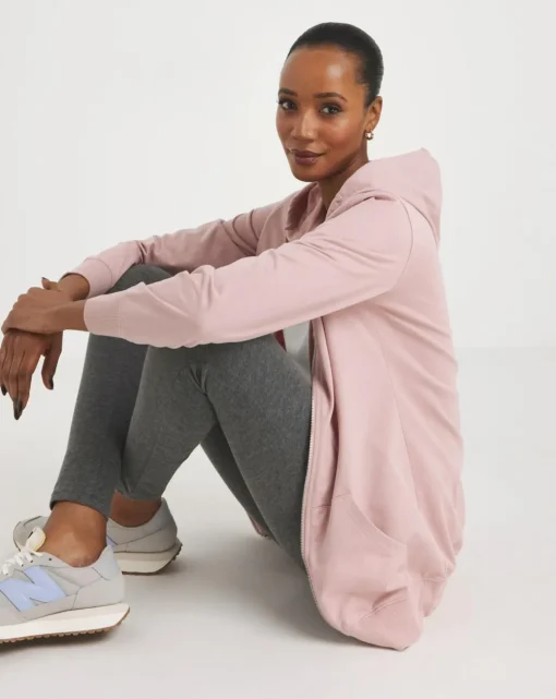 The Blush Longline Zip Hoodie
