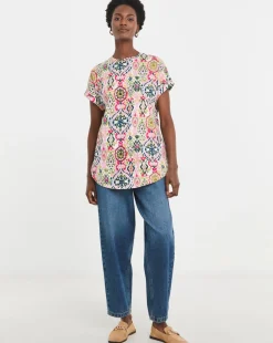 The Longline Short Sleeve Curved Hem Top