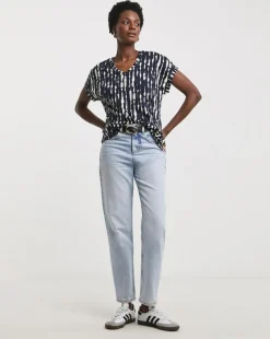 The V Neck Printed T-Shirt