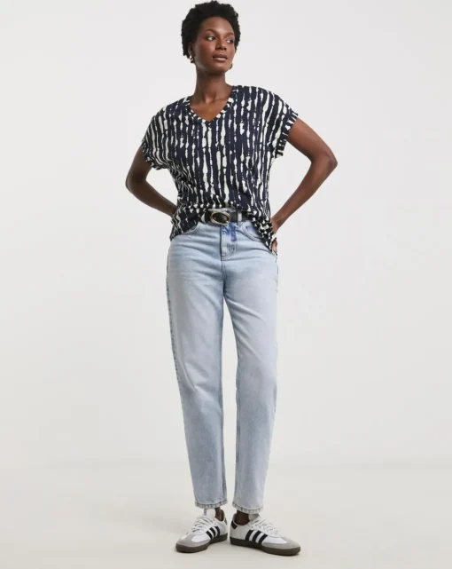 The V Neck Printed T-Shirt