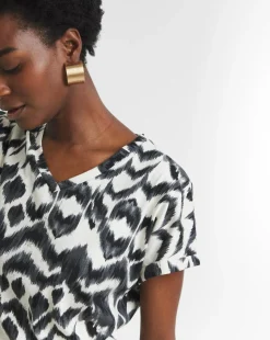 The V Neck Printed T-Shirt