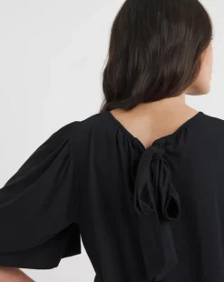 Tie Back Angel Sleeve Top