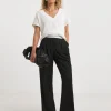 Turnover Waistband Pinstripe Trousers