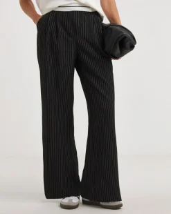 Turnover Waistband Pinstripe Trousers