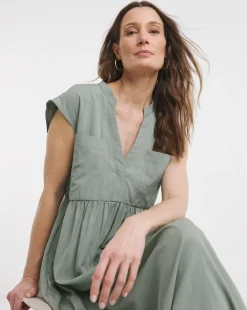 Utility Pocket Detail Maxi Dress