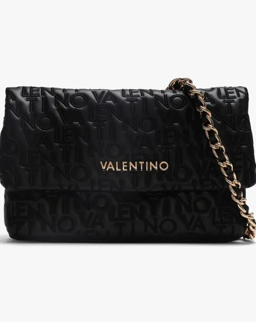 Valentino Bags Dram Black Embroidered Logo Cross-Body Bag