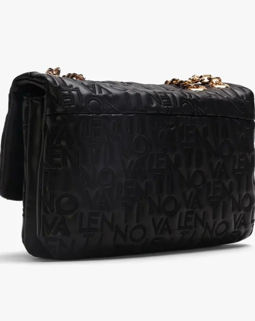 Valentino Bags Dram Black Embroidered Logo Cross-Body Bag