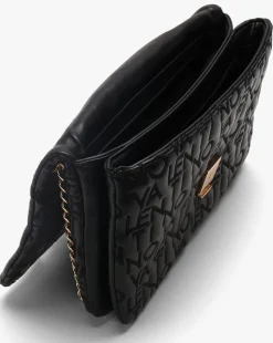 Valentino Bags Dram Black Embroidered Logo Cross-Body Bag