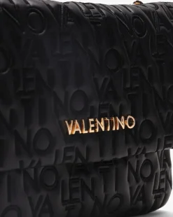 Valentino Bags Dram Black Embroidered Logo Cross-Body Bag