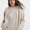 Warm Grey Ribbed Detail Bomber