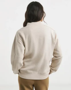 Warm Grey Ribbed Detail Bomber