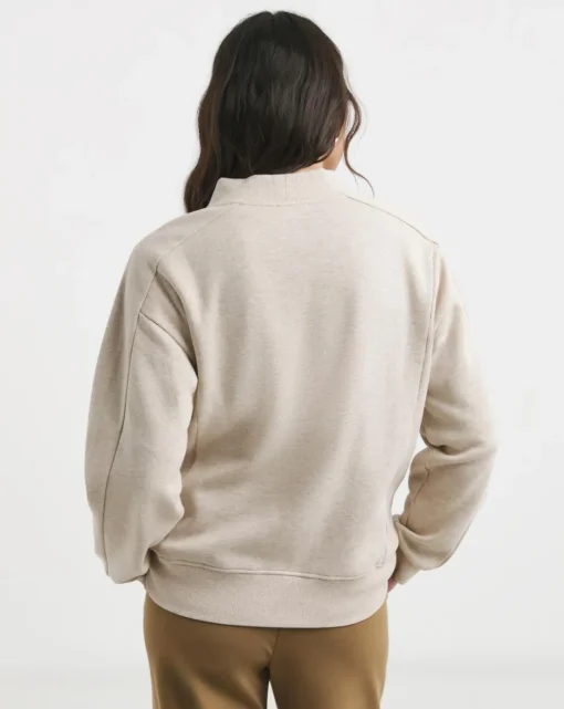 Warm Grey Ribbed Detail Bomber