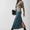 Western Blue Utility Full Denim Skirt