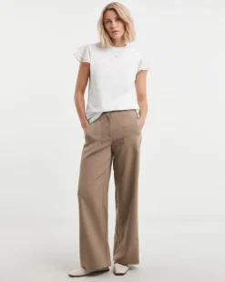 White Crew Neck Chiffon Sleeve Top