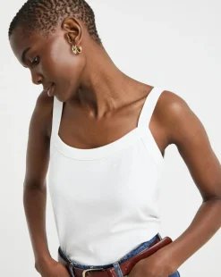 White Thick Strap Cami Vest